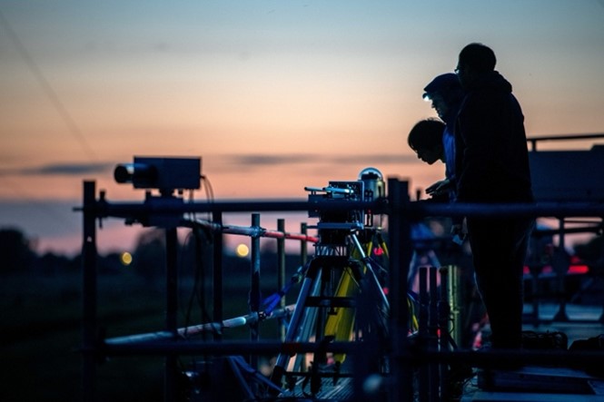 Researchers performing MAXDOAS calibrations. Picture credit: Arnoud Apituley