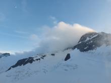 mountain view with cap cloud